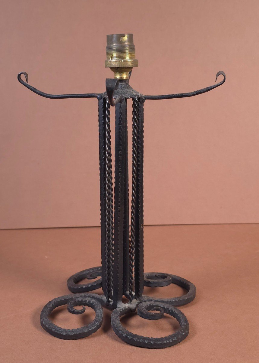 Art-deco Wrought Iron Lamp Base-photo-2