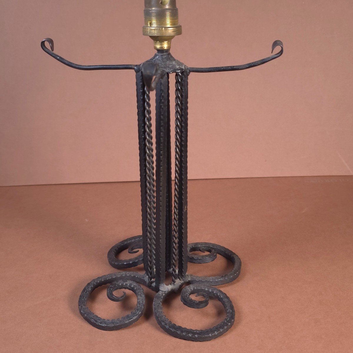 Art-deco Wrought Iron Lamp Base