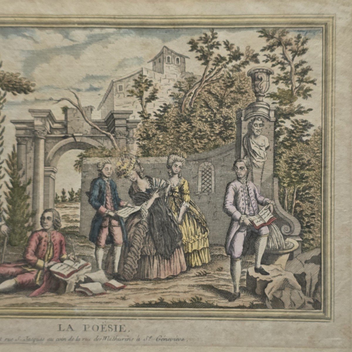 Poetry At Basset Paris 18th Century Print-photo-3