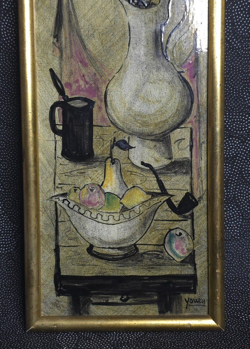 Yves Alain Pleuven Known As Youen Vintage Ceramic Tile -photo-2