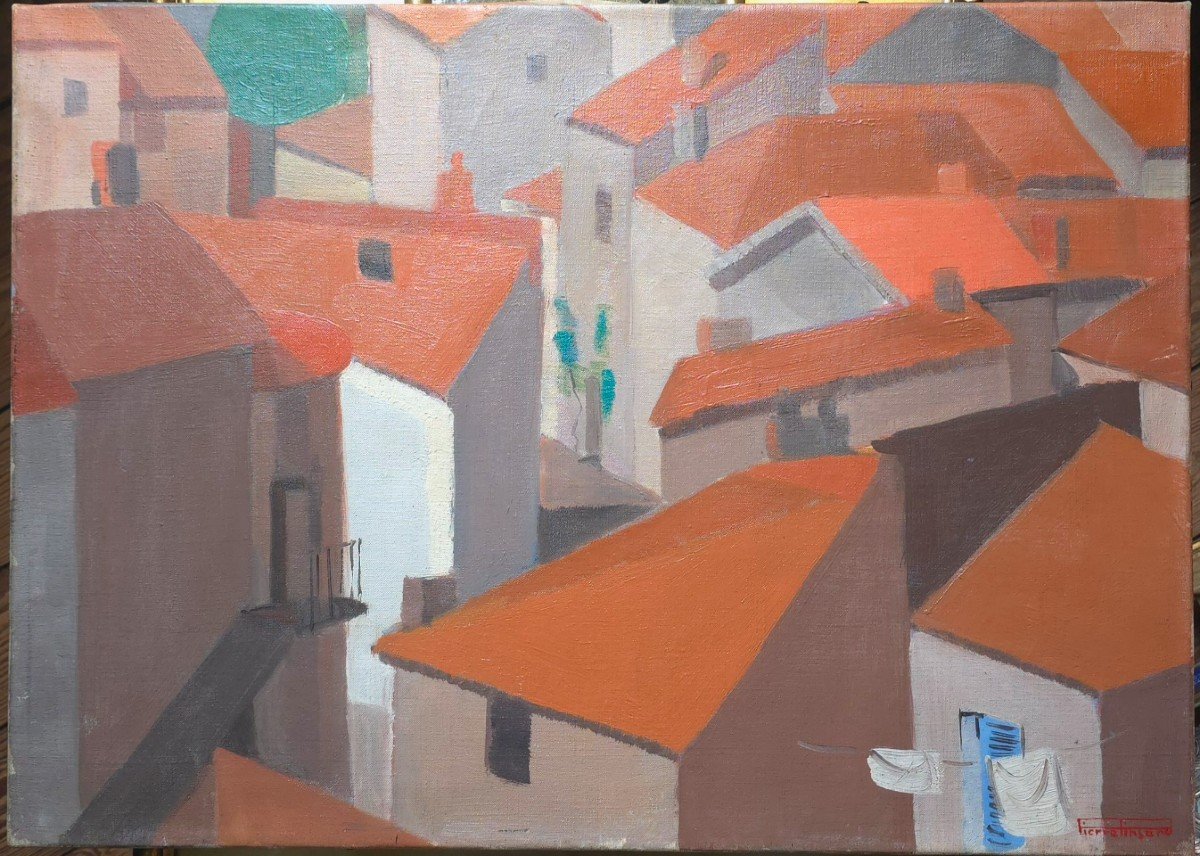 Pierre Pinsard  (1906-1988)  Les Toits Rouges Circa 1930