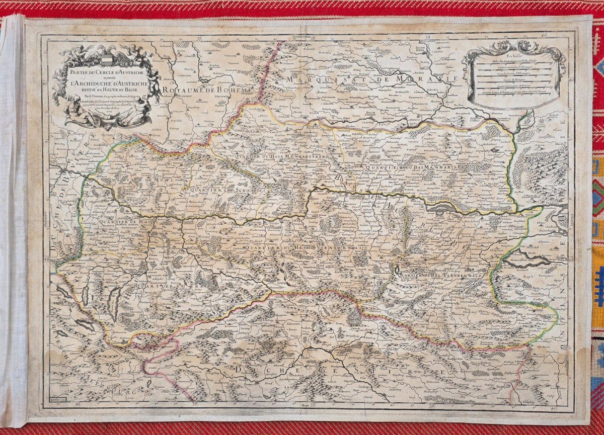 Carte Géographie Sanson chez Jaillot 1704 Archiduche d’Autriche 