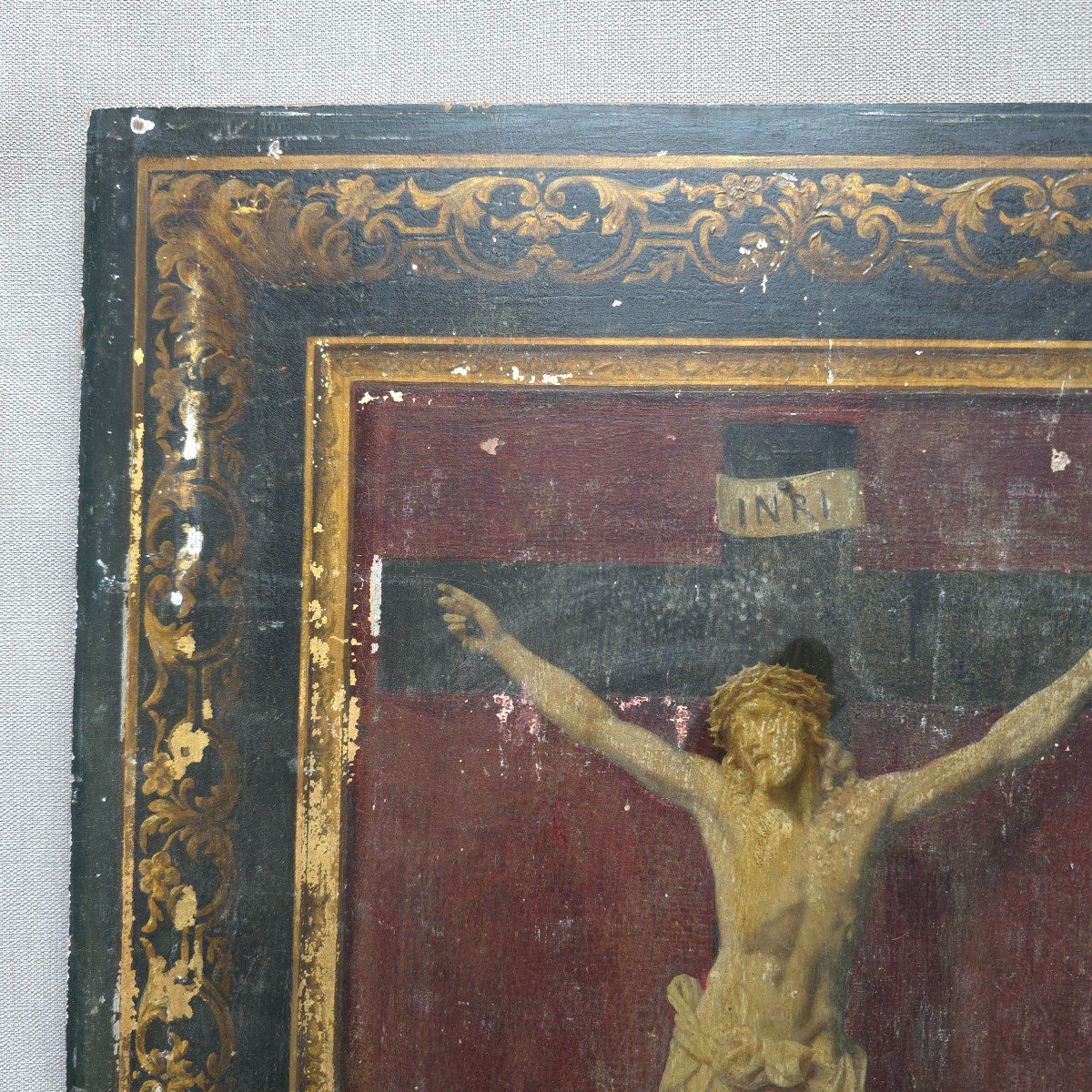 Auguste Leloir(1809-1992) Christ En Croix  52 X 33 Cm-photo-2