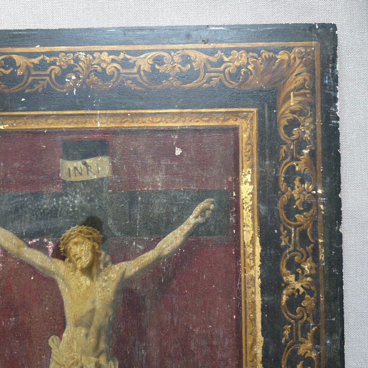 Auguste Leloir(1809-1992) Christ En Croix  52 X 33 Cm-photo-3