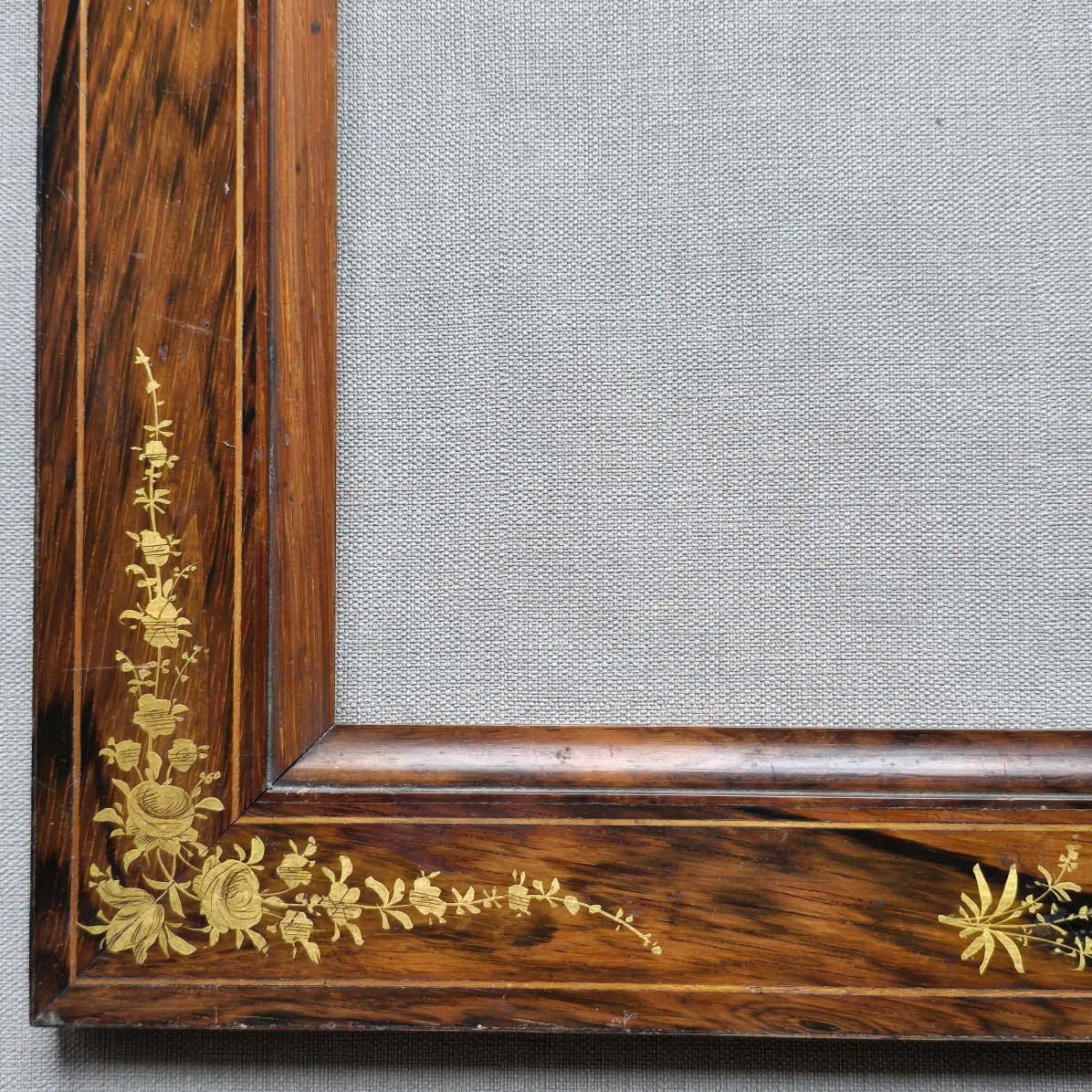 Louis Philippe Wood Frame With Golden Floral Decor Rebate: 37 X 26.5 Cm-photo-1