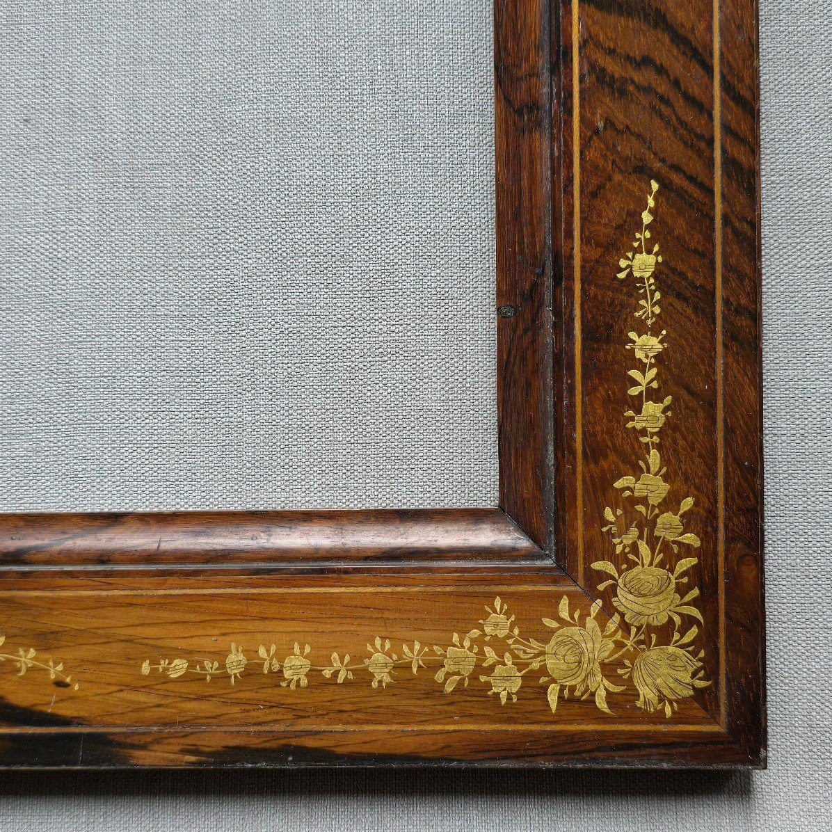 Louis Philippe Wood Frame With Golden Floral Decor Rebate: 37 X 26.5 Cm-photo-2