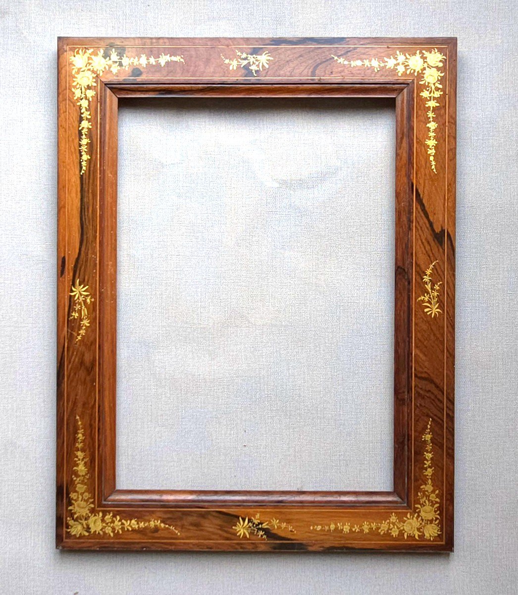 Louis Philippe Wood Frame With Golden Floral Decor Rebate: 37 X 26.5 Cm