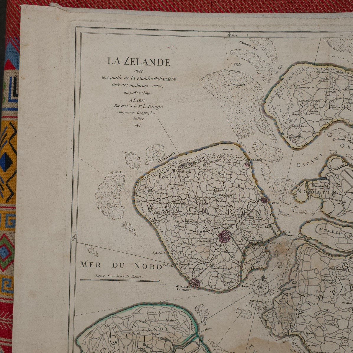 Carte Géographie La Zélande  1747 Par Ste Le Rouge Paris-photo-2