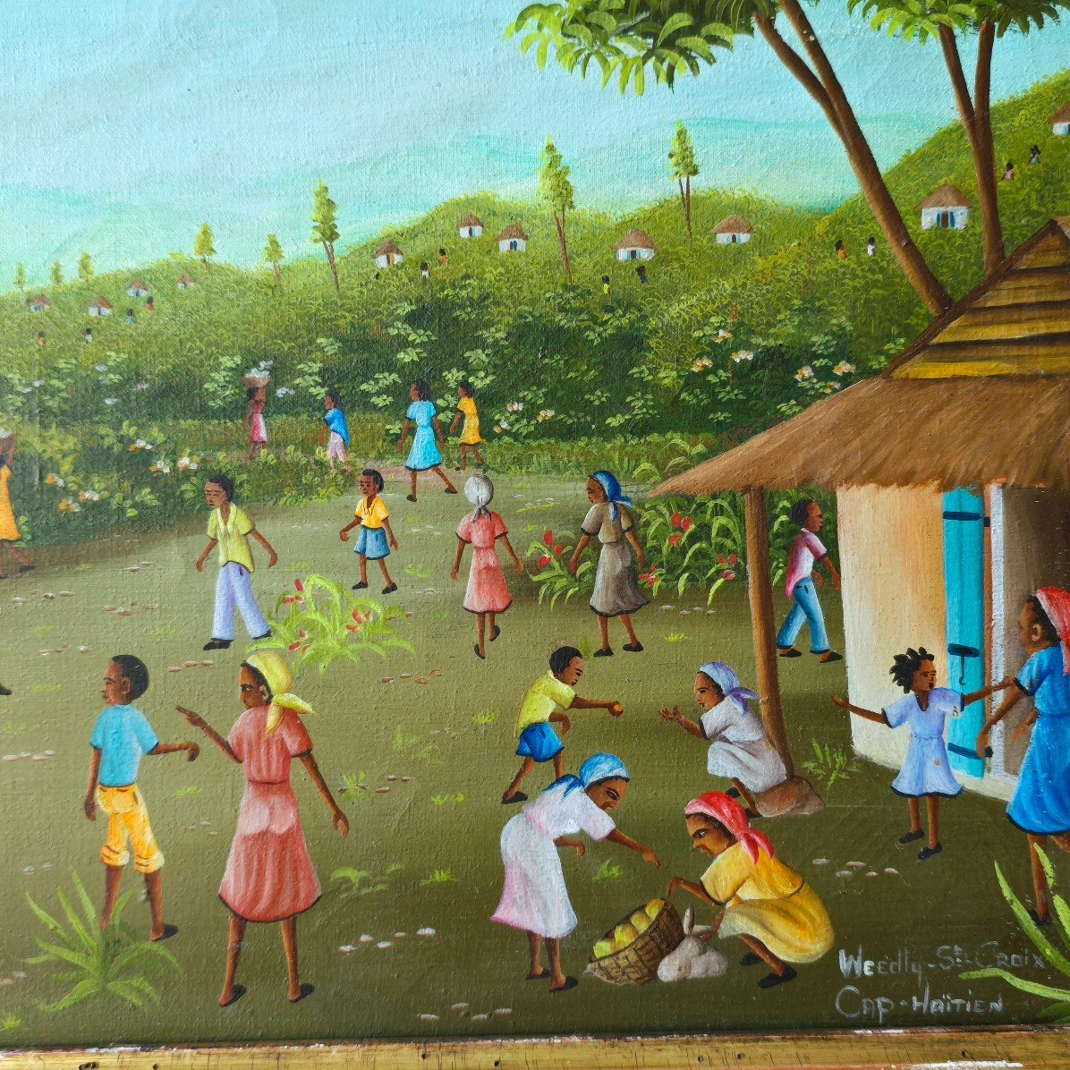 Weedly Saint Croix Cap Haitien Village Street Naive Art -photo-2