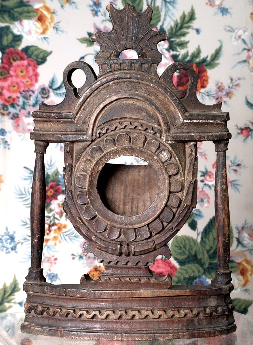 Small Watch Or Medal Holder, Late 18th Century, Carved Wood 