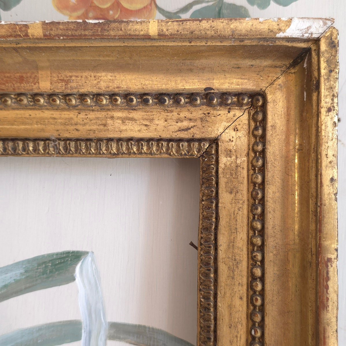 Golden Frame, End Of XVIIIe Century, Rebate: 57.5 X 41.5 Cm-photo-3