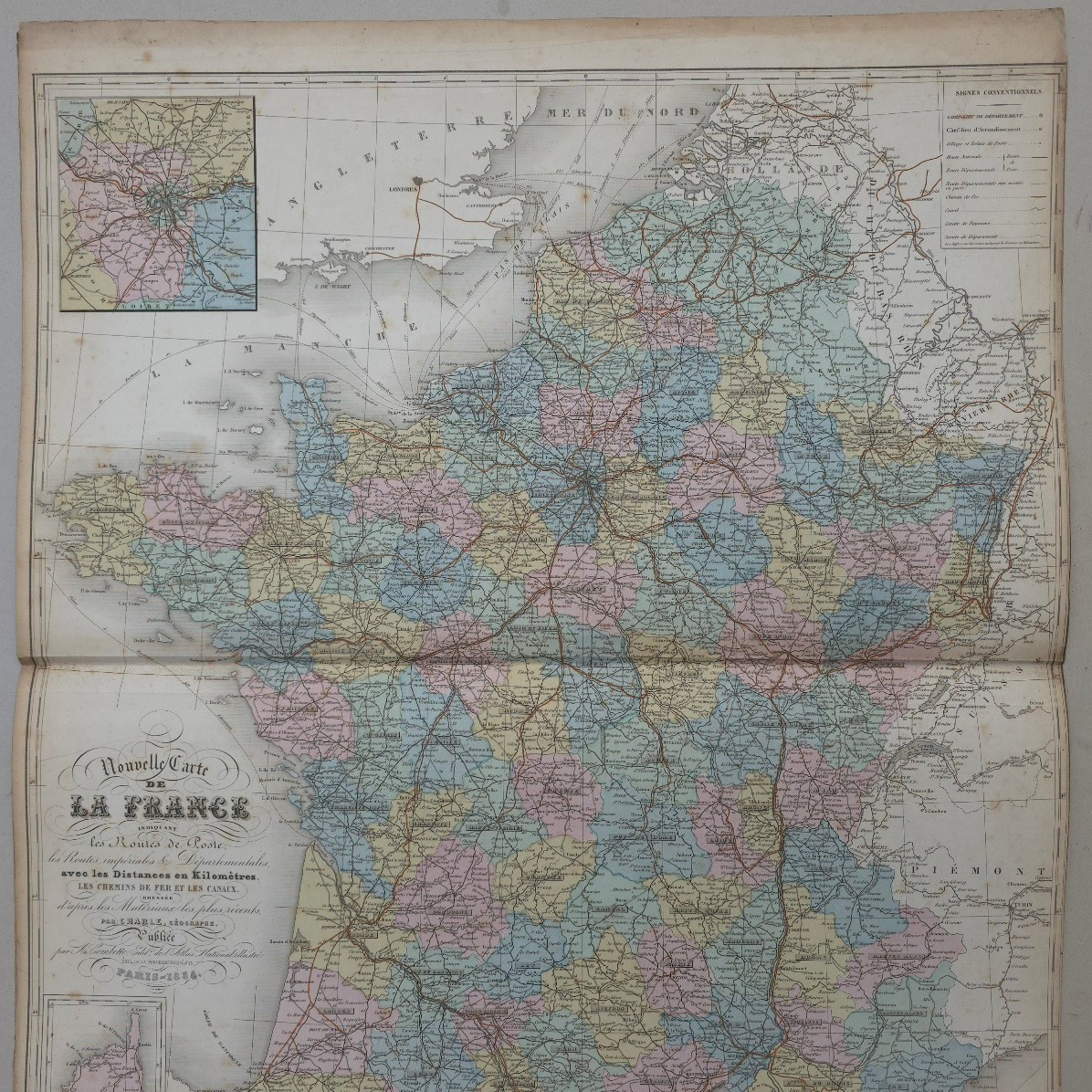 La France Carte De Géographie 1854-photo-2