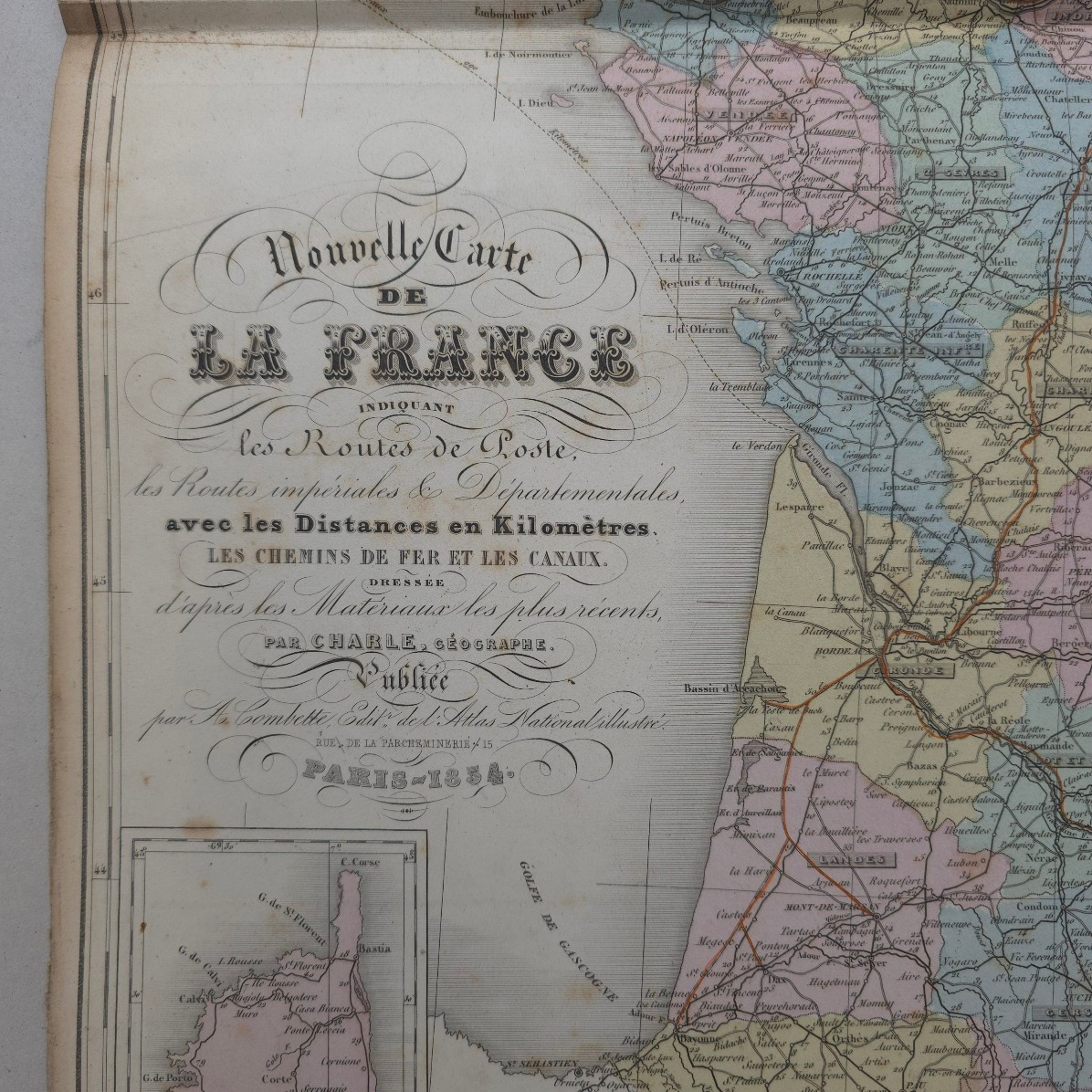 La France Carte De Géographie 1854-photo-4