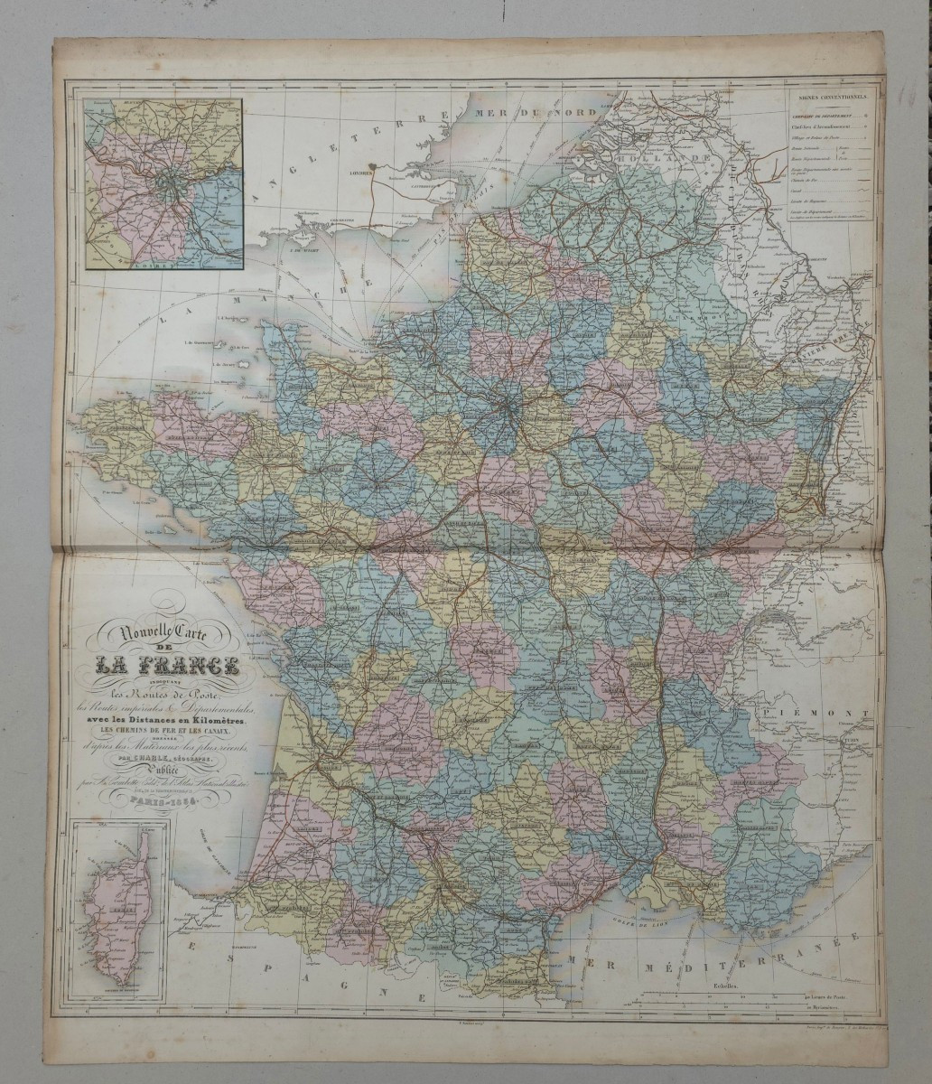 La France Carte De Géographie 1854
