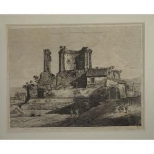 Luigi Rossini (1790-1857) Rome Le Château d'Eau Giulia Et Via Tiburtina 1822 Estampe Italie