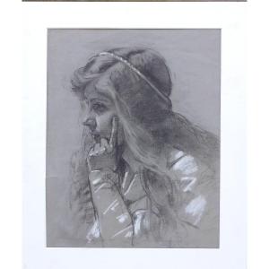 Portrait Of Young Girl Art Nouveau 1900