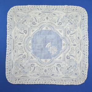 19th Century Count's Crown Wedding Handkerchief