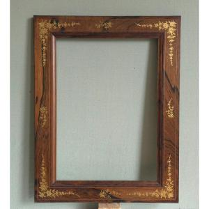 Louis Philippe Wood Frame With Golden Floral Decor Rebate: 37 X 26.5 Cm