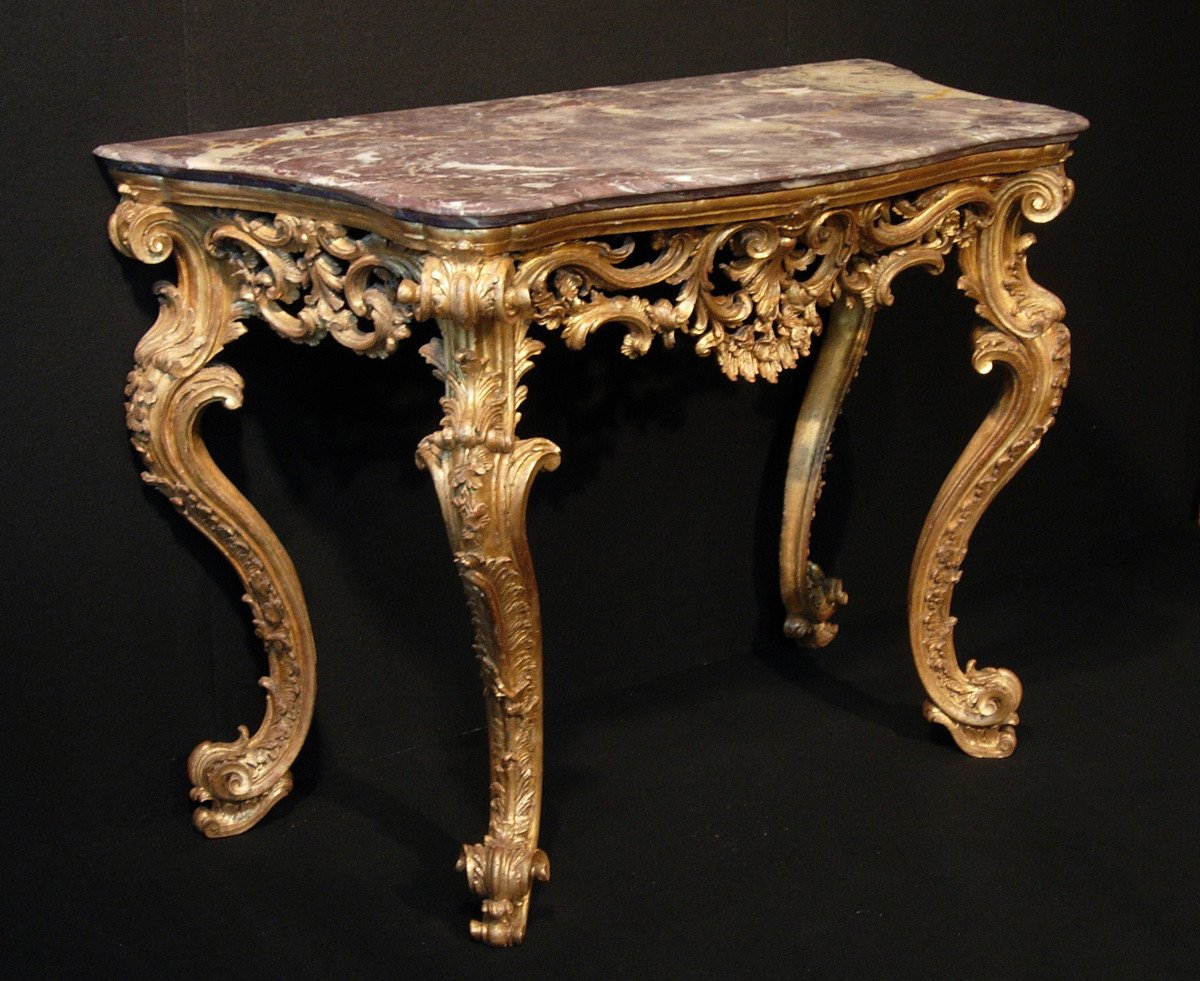 Louis XIV Golden Console, Italy XVIIIth Century-photo-3