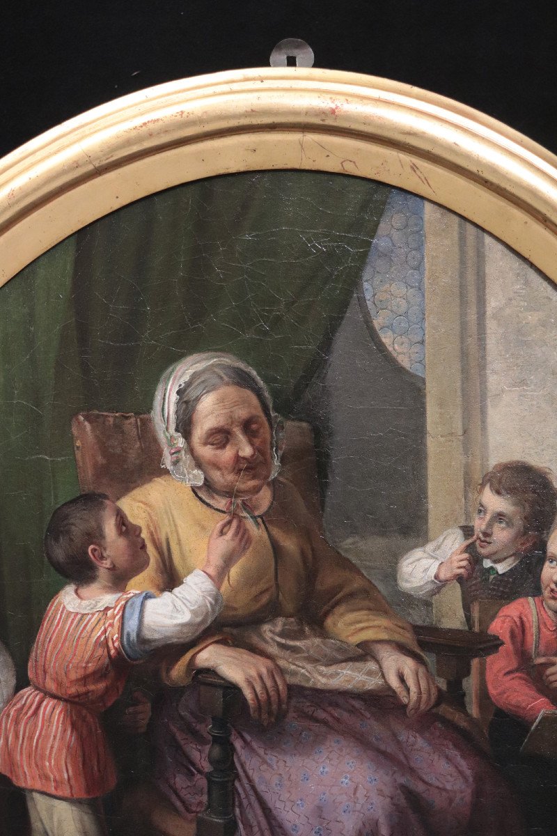 Peintre Italien, 19e Siècle, Scène De Famille-photo-4
