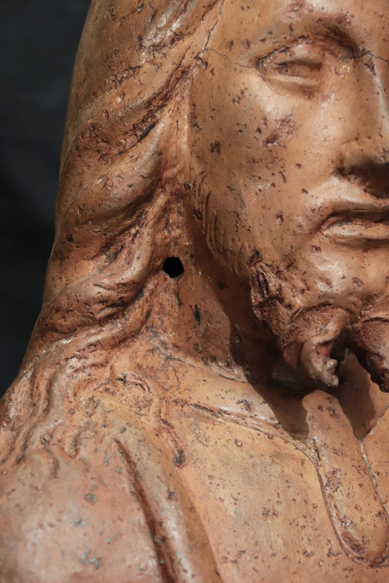 Buste Du Christ En Terre Cuite, Toscane, 16e Siècle-photo-3