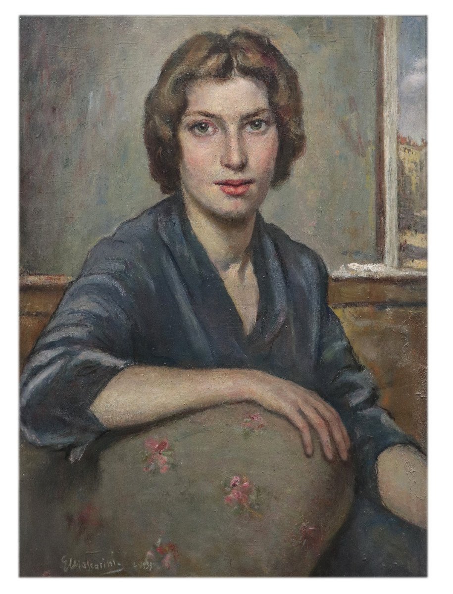 Giuseppe Mascarini (bologna 1877 - Milan 1954) - Portrait Of Carla-photo-2