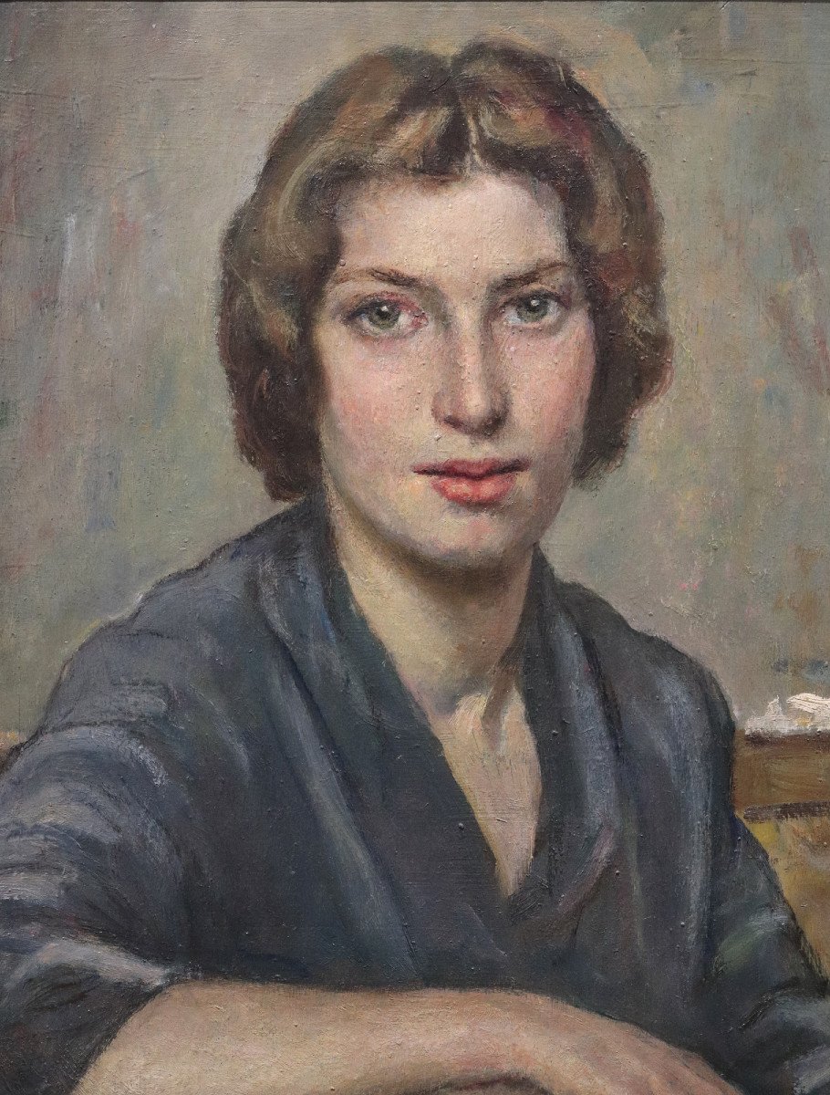Giuseppe Mascarini (bologna 1877 - Milan 1954) - Portrait Of Carla-photo-3
