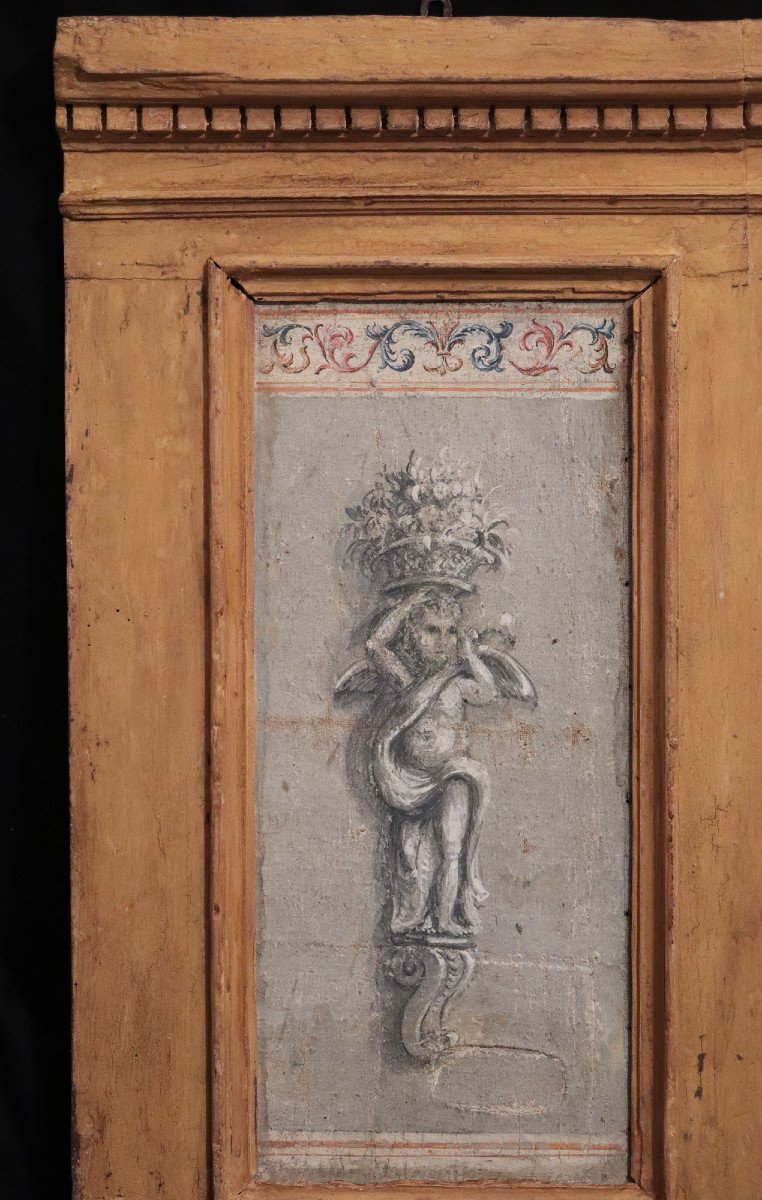 Pair Of Painted Panels , Tuscany, 18th Century-photo-3