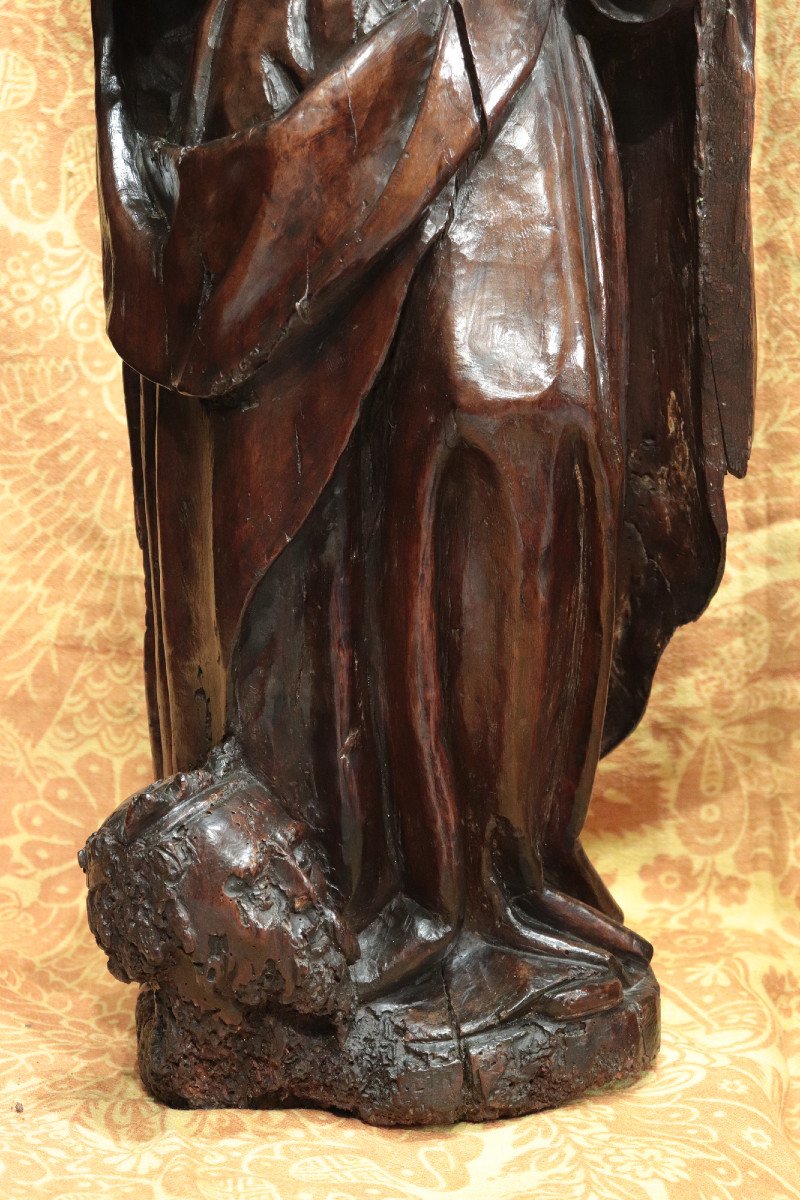 Wooden Sculpture: Judith And Holofernes, Veneto, 1500s.-photo-3