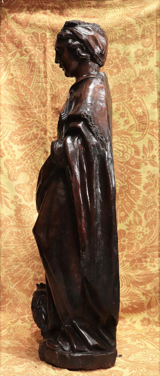 Wooden Sculpture: Judith And Holofernes, Veneto, 1500s.-photo-1