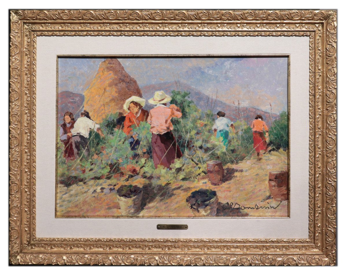 Carlo Domenici - (livorno 1897 - Portoferraio 1981) - Grape Harvest