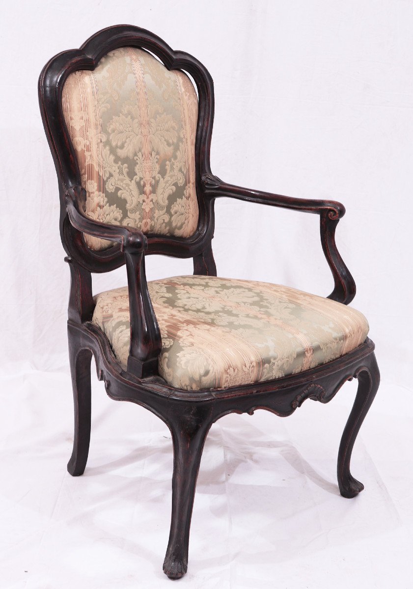 2 Fauteuil En Noyer, Vénétie, 18siecle-photo-2