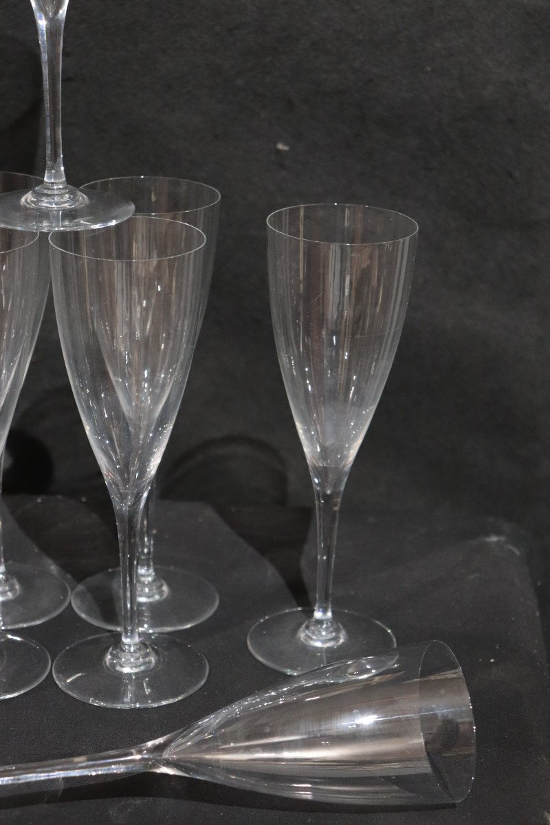  8 Flutes A Champagne En Cristal De Baccarat, '900-photo-2