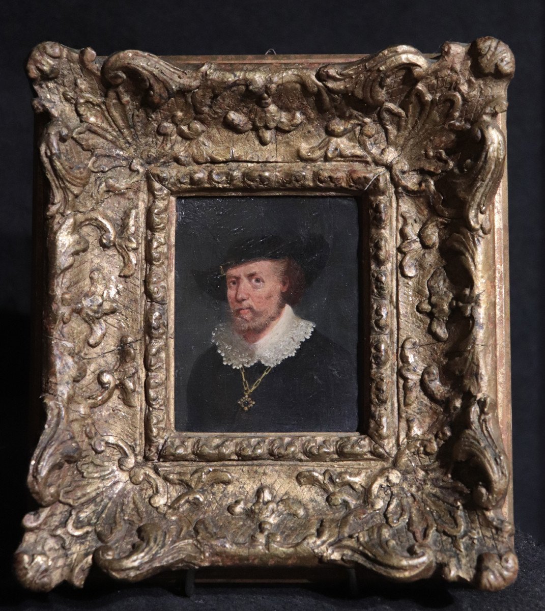 Miniature Sur Cuivre, Portrait d'Un Gentilhomme, 18e Siècle-photo-2