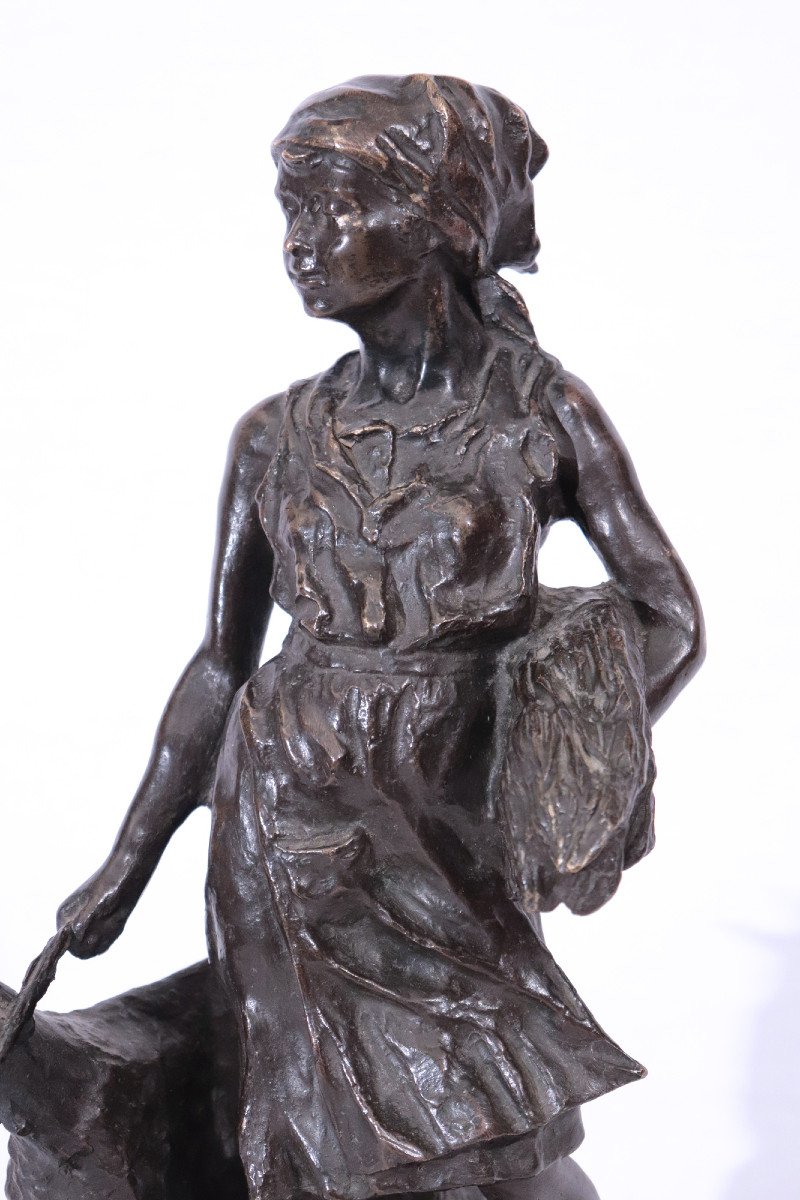 Bronze Sculpture, "woman" 20th Century.-photo-3