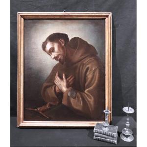 Peintre Toscan : Saint François En Prière, Fin Du 16e Siècle