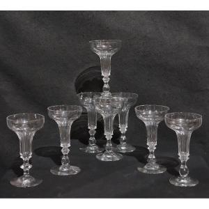 Set Of 8 Champagne Glasses, France, Early 20th Century