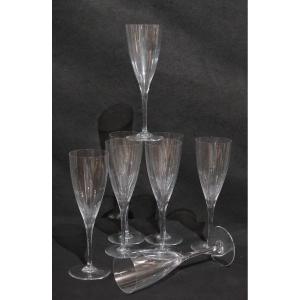  8 Flutes A Champagne En Cristal De Baccarat, '900