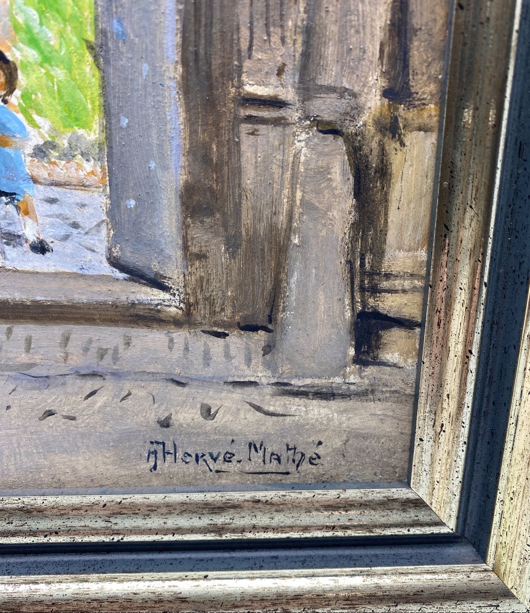 Daughter Of Jules Alfred Herve Mathe 1868 1953 Porch Of The Hôtel De Vaux Maison Du Peintre Le Mans  -photo-2