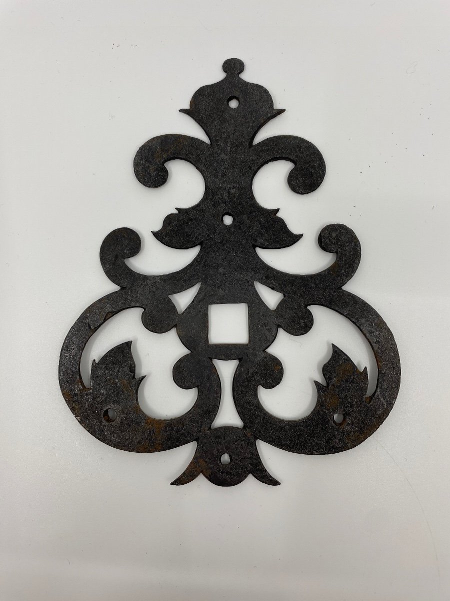 Large Knocker Circa 19th Beautiful Ironwork 28cm X 16.6 Cm Very Good Used Condition-photo-3