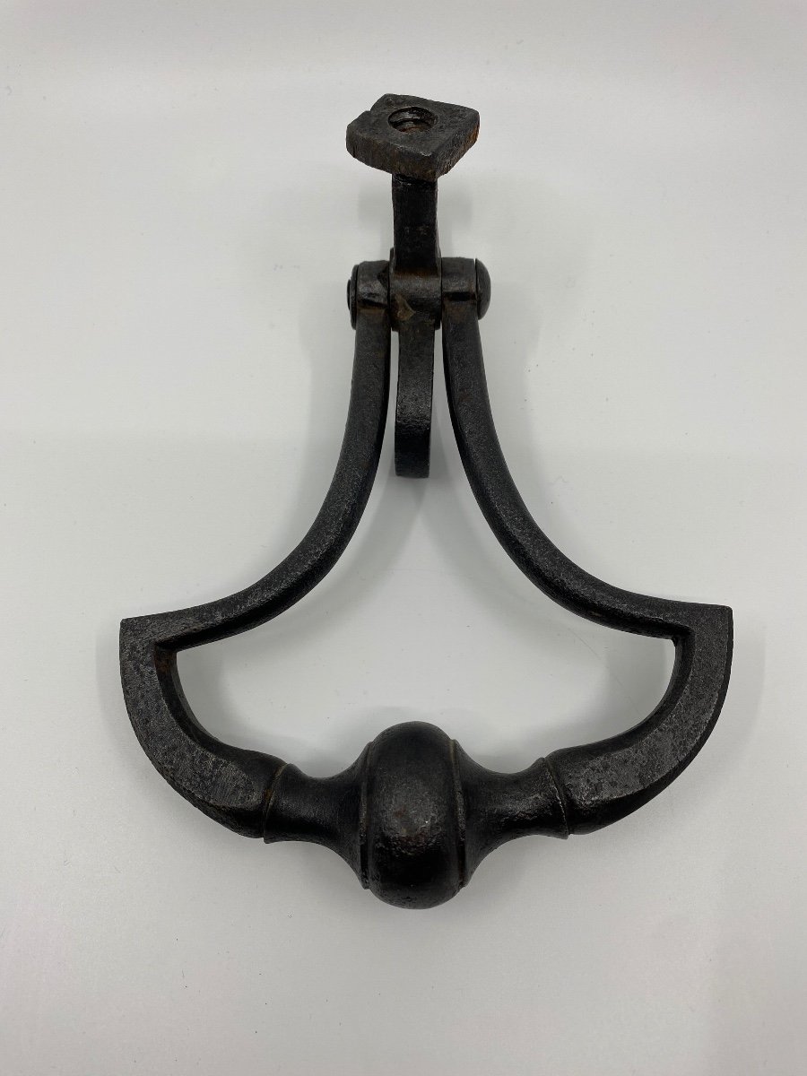 Large Knocker Circa 19th Beautiful Ironwork 28cm X 16.6 Cm Very Good Used Condition-photo-5