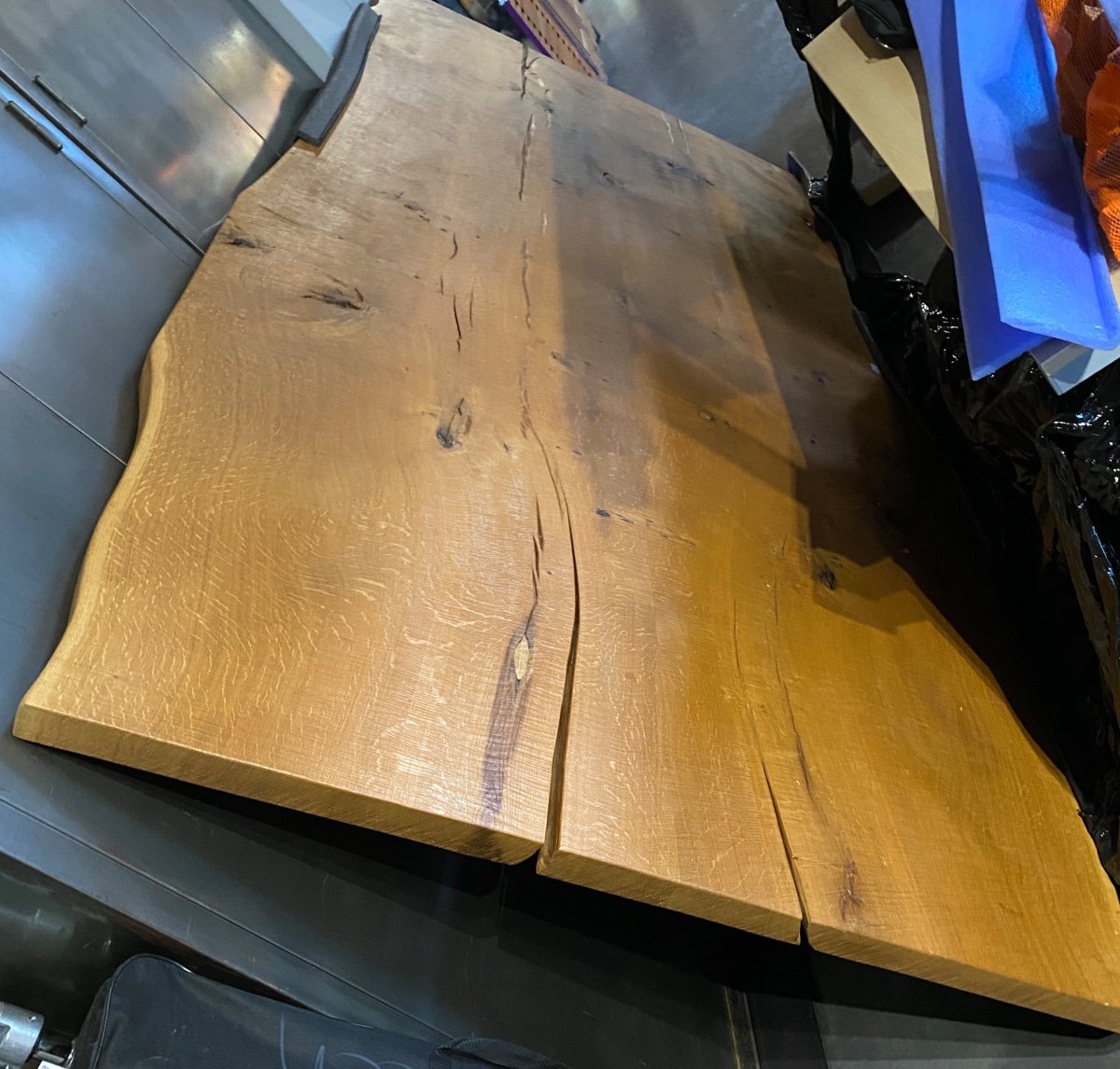 Very Large 20th Century Design Table Solid Oak 300 Cm X 150 Cm Designer Stefan Knopp -photo-4