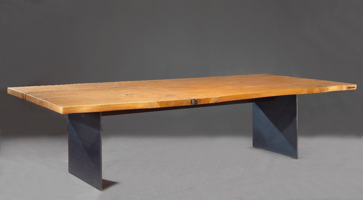 Très Grande Table Design XXème Chêne Massif  300 Cm X 150 Cm designer Stéphan Knopp 