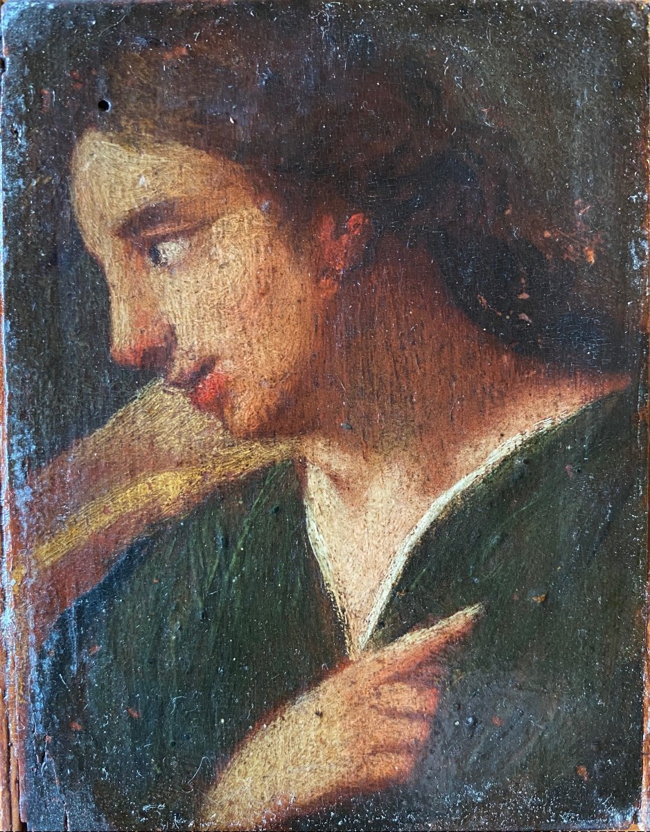 Portait Jeune Homme XVIIIème - 18ème -   Huile Sur Bois école Française - siècle des lumières