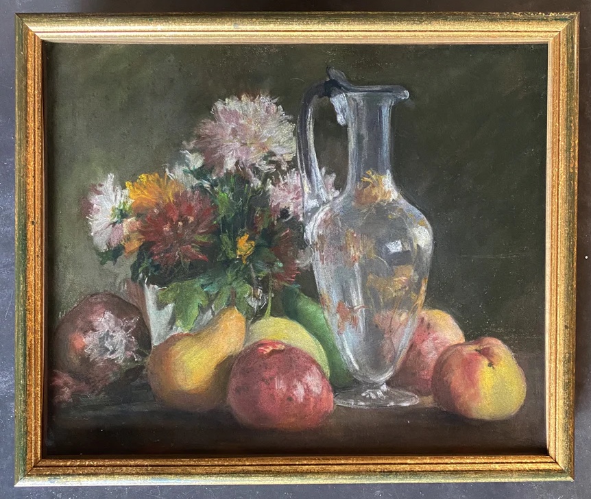 Still Life With Flowers, Fruits And A Carafe - Rose Marie