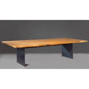 Très Grande Table Design XXème Chêne Massif  300 Cm X 150 Cm designer Stéphan Knopp 