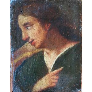 Portait Jeune Homme XVIIIème - 18ème -   Huile Sur Bois école Française - siècle des lumières