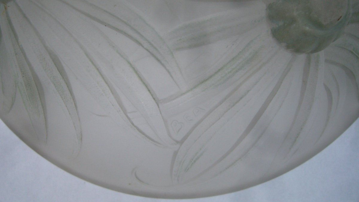 Art Deco Glass Cup Signed Beal, Etling.-photo-4