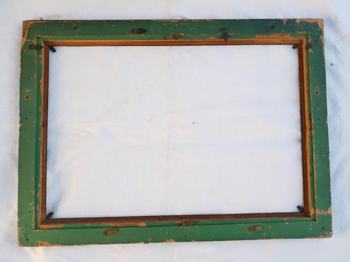 Frame In Wood And Patinated Metal, Circa 1900.-photo-1