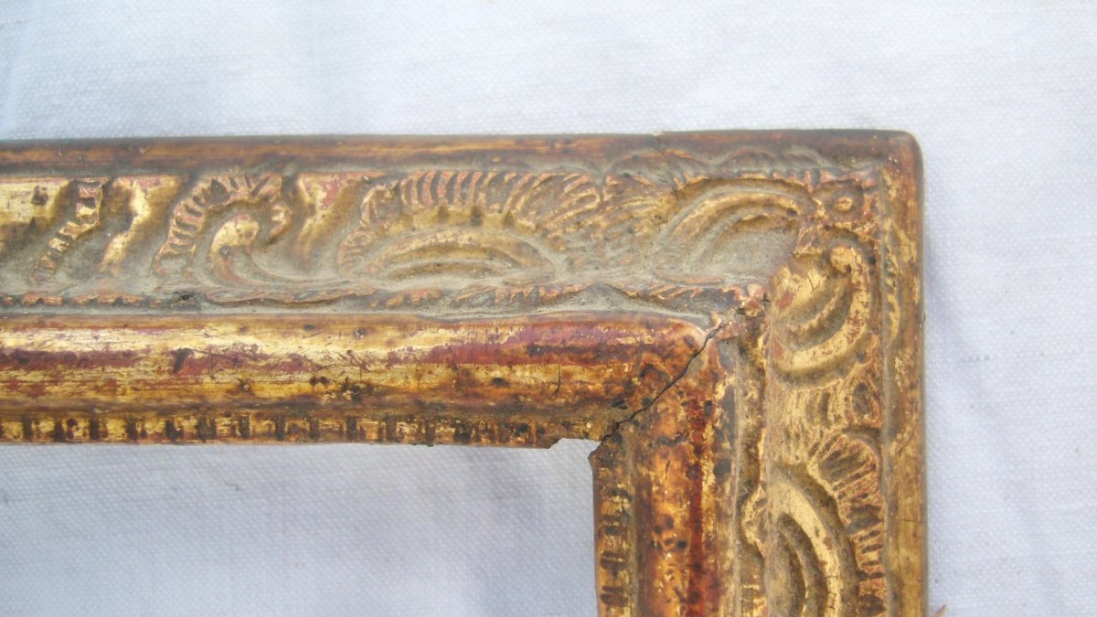 Golden Wood Frame With Reversed Profile, 18th Century-photo-4